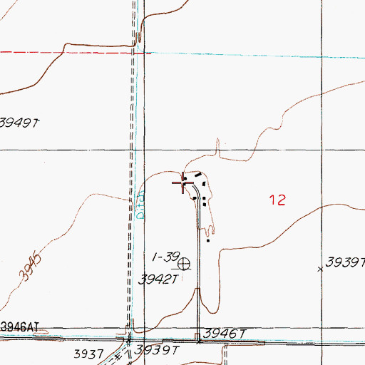 Topographic Map of Nevada Nile Copp Ranch, NV
