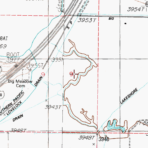 Topographic Map of Fairview Slough, NV