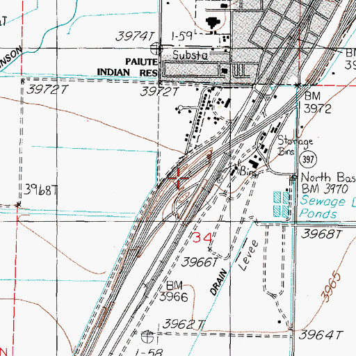 Topographic Map of West Lovelock Interchange, NV
