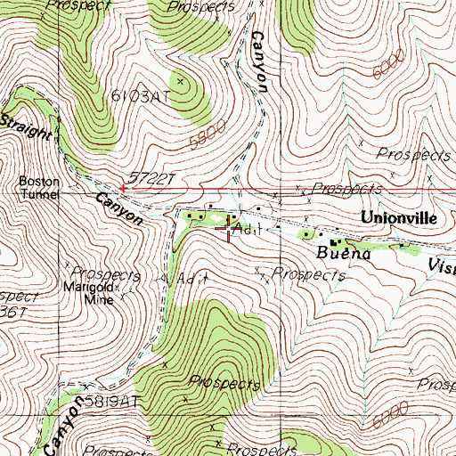 Topographic Map of Congress Creek, NV