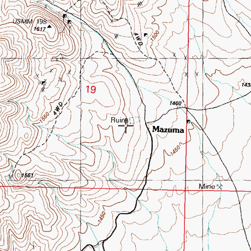 Topographic Map of Darby Mill (historical), NV