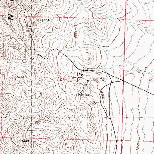 Topographic Map of Pershing Mine, NV