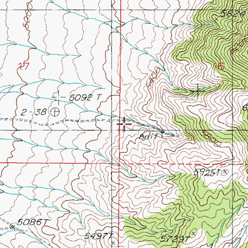 Topographic Map of Nevada Almaden Mines (historical), NV