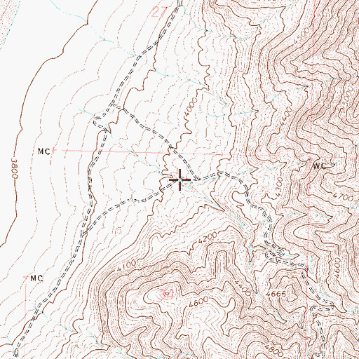 Topographic Map of Stone Corral (historical), NV