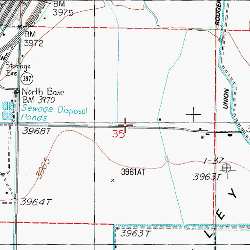 Topographic Map of Rodgers Ditch, NV