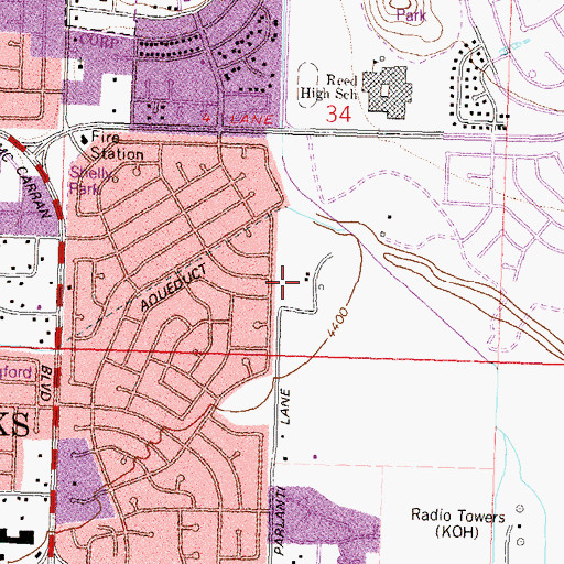 Topographic Map of Stevens Ranch, NV
