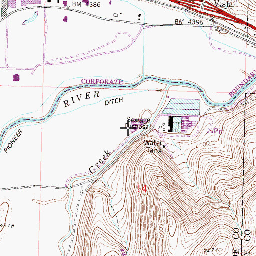 Topographic Map of Sparks Sewage Disposal Plant, NV