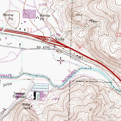Topographic Map of Casci Ranch, NV