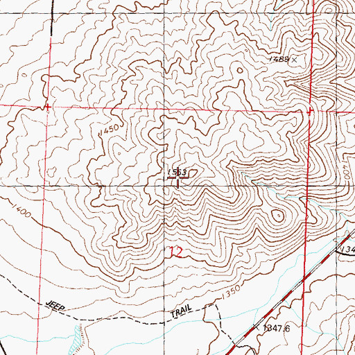 Topographic Map of Kimberly Hill, NV
