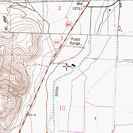Topographic Map of Harolds Trap Shooting Club, NV