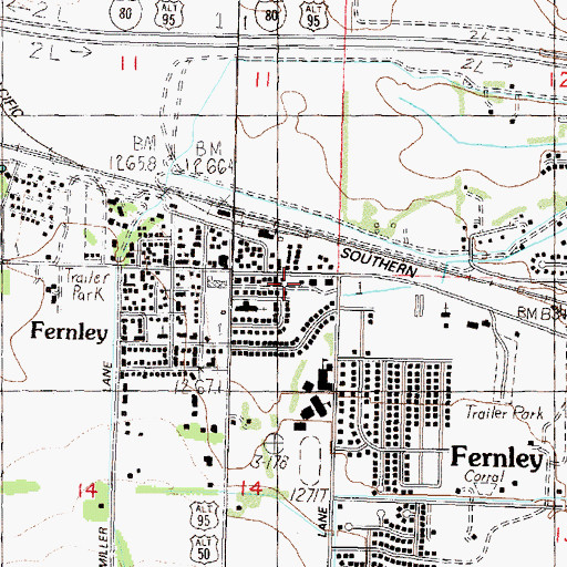 Topographic Map of North Lyon County Fire Protection District, NV