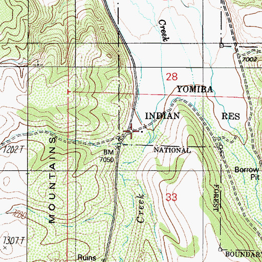 Topographic Map of Warners Ranch, NV
