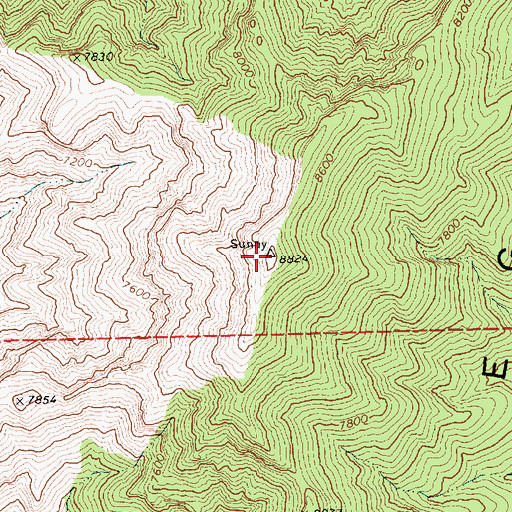 Topographic Map of Whipple Peak, NV