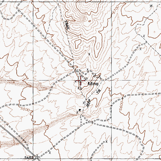 Topographic Map of Everett Mine, NV