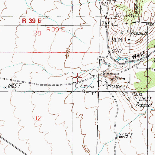 Topographic Map of Union (historical), NV