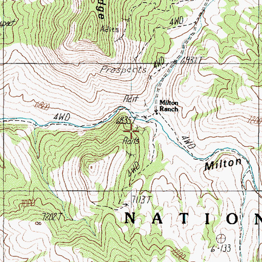 Topographic Map of Centennial Mine, NV