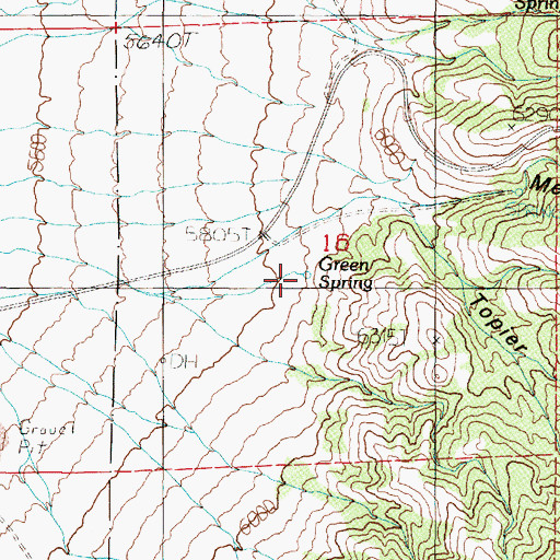 Topographic Map of Green Springs (historical), NV