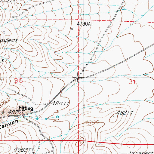 Topographic Map of Stevensville (historical), NV