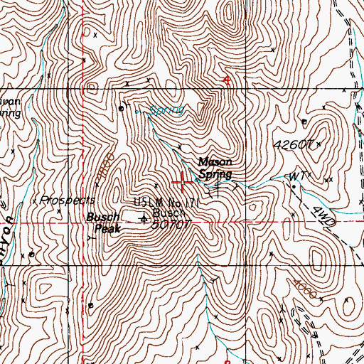 Topographic Map of Mason Spring, NV