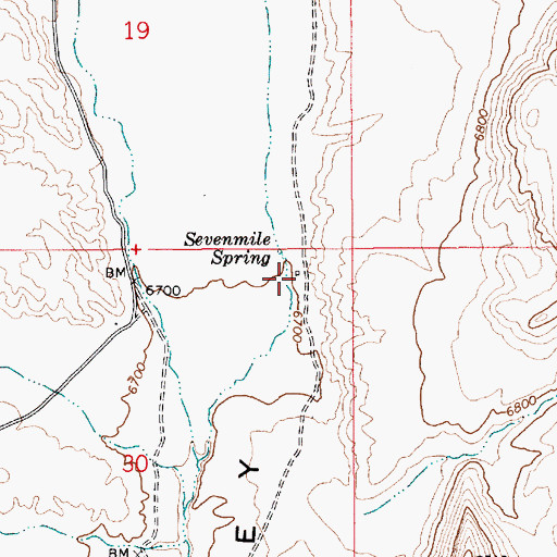 Topographic Map of Seven Mile Spring Corral, NV