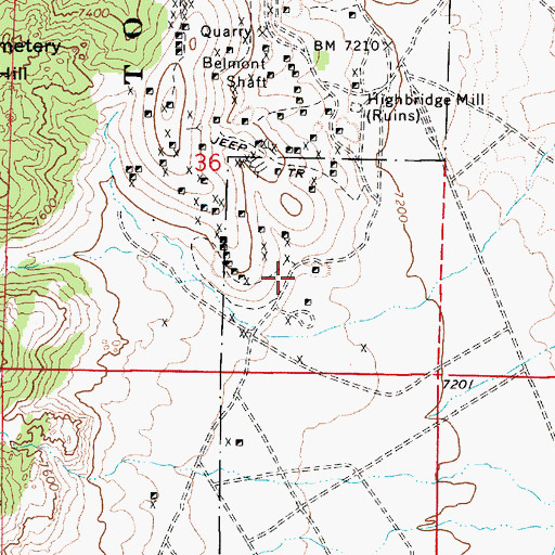 Topographic Map of Eldorado Mill (historical), NV