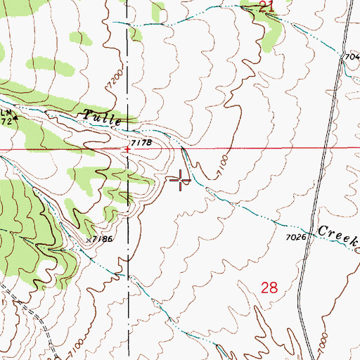 Topographic Map of Tulle Canyon, NV