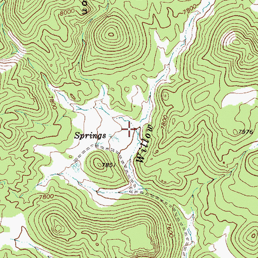 Topographic Map of Hidden Creek, NV