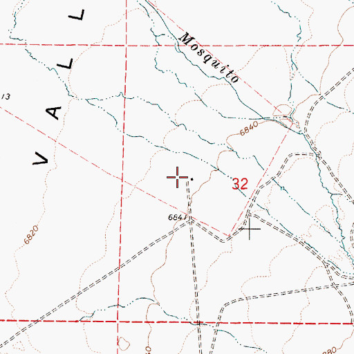 Topographic Map of Mosquito Creek Ranch, NV