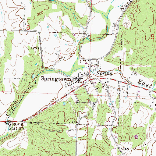 Topographic Map of Springtown Post Office, AR