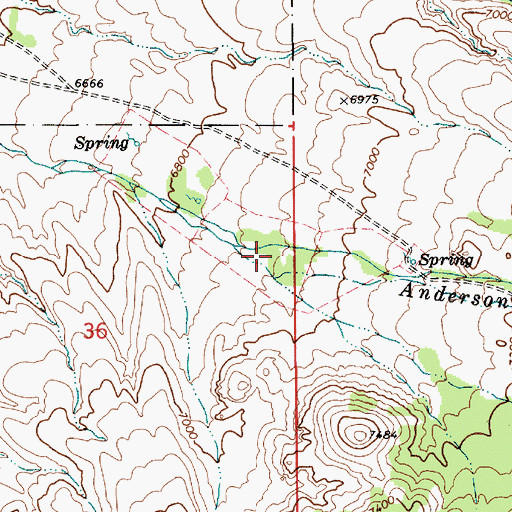 Topographic Map of Anderson Springs, NV