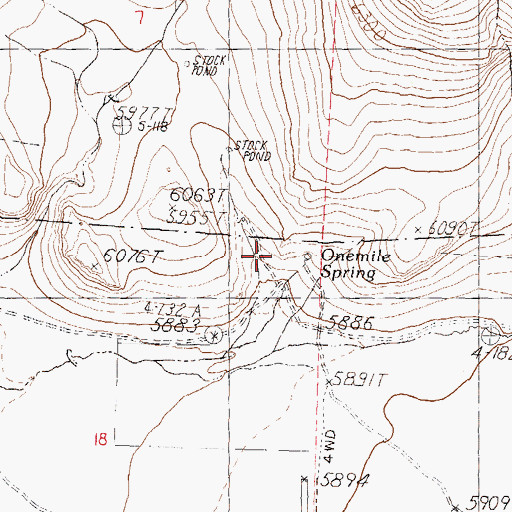 Topographic Map of Camp Summit Lake (historical), NV
