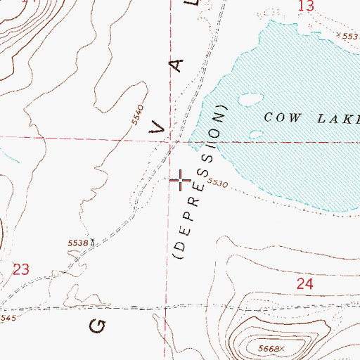 Topographic Map of Cow Lake Well, NV