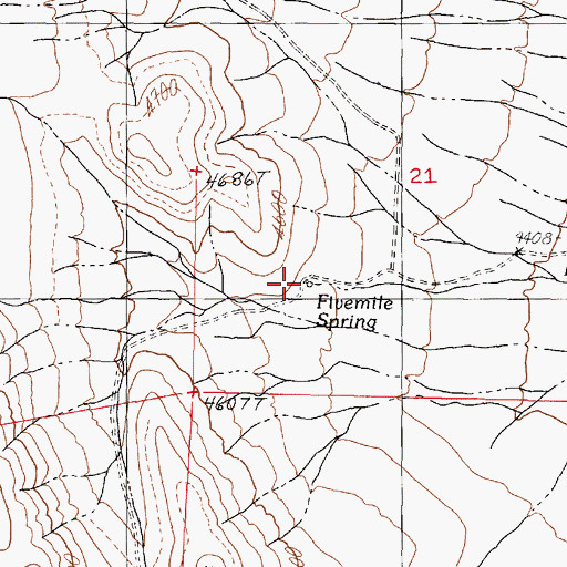 Topographic Map of Warm Spring, NV