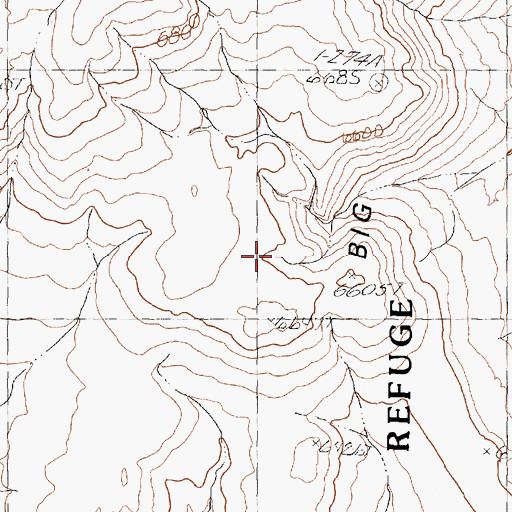 Topographic Map of Idaho Canyon Range, NV