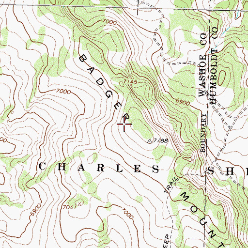 Topographic Map of Badger Mountains, NV