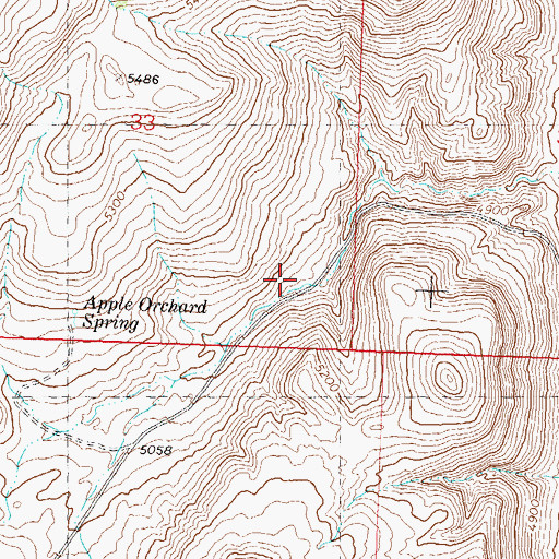 Topographic Map of Willow Spring, NV