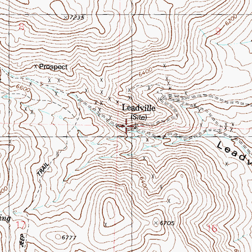 Topographic Map of Leadville Mine, NV
