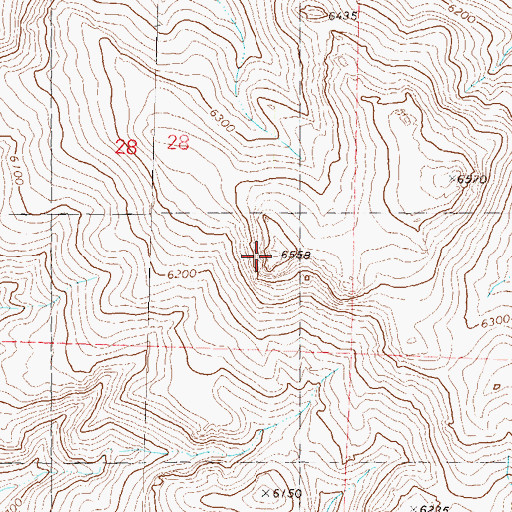 Topographic Map of Rocky Peak, NV