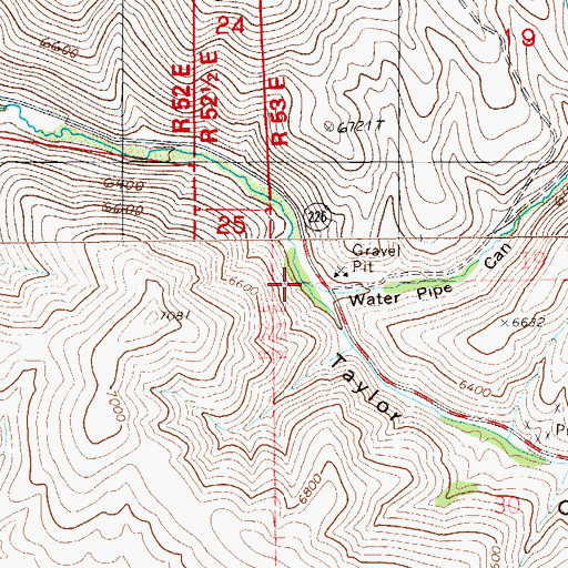 Topographic Map of Water Pipe Creek, NV