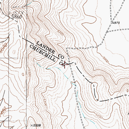 Topographic Map of Cain Spring Pass, NV