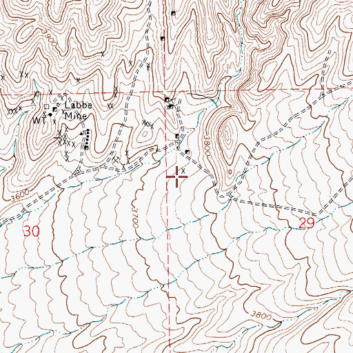 Topographic Map of Bowlerville (historical), NV
