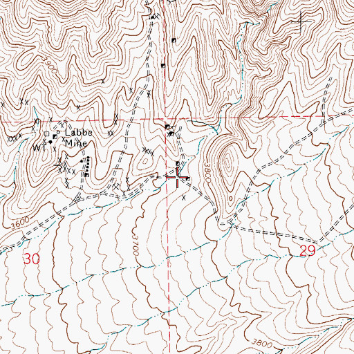 Topographic Map of Fred Bowlers Mine, NV
