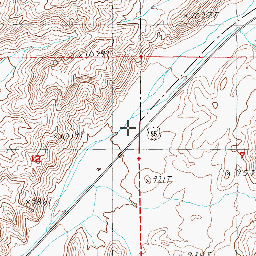 Topographic Map of Strawberry Valley, NV