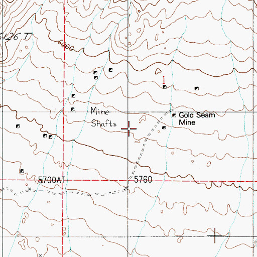 Topographic Map of Gold Reef (historical), NV