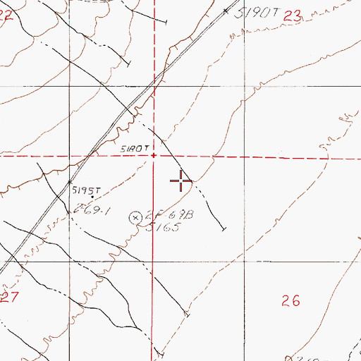 Topographic Map of Willow Caon Creek, NV