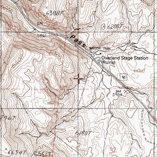 Topographic Map of New Pass Spring, NV