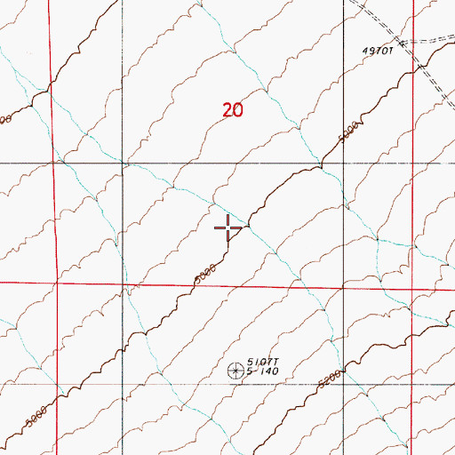 Topographic Map of Roaring Creek, NV