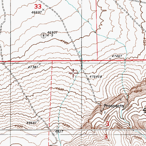 Topographic Map of Batemans Creek, NV