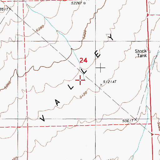 Topographic Map of Coyote Creek, NV