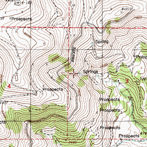 Topographic Map of Sidehill Blue Spring, NV